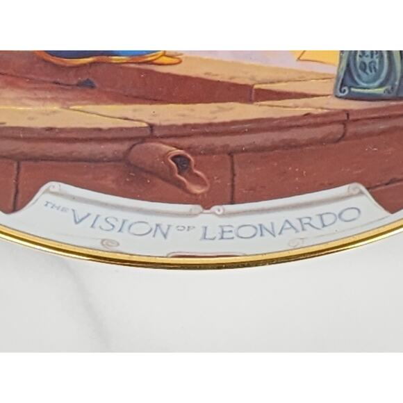 The Vision Of Leonardo Man's Dream Of Flight Year 1982 Plate 8 1/2" Wall Decor - Picture 11 of 15
